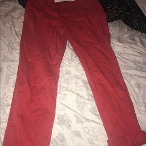 red polo crop dressy pants